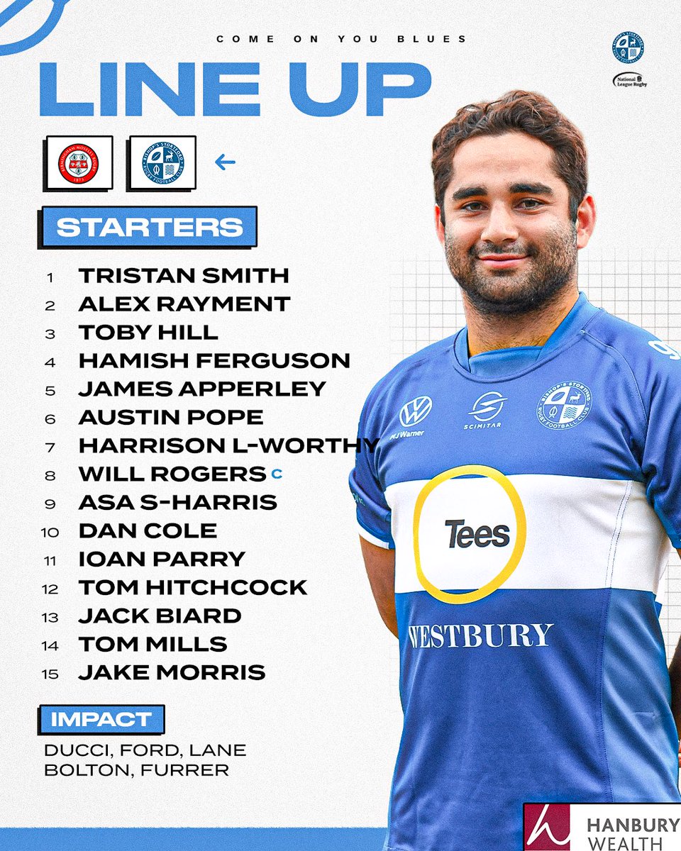 BSRUGBY's tweet photo. 📝 LINE UP 📝

Here’s your team for this season’s final game 

KICK OFF
1XV - 15:00 @ Away V Birmingham Moseley

💙🤍
#COYB https://t.co/inxIRu7FWc