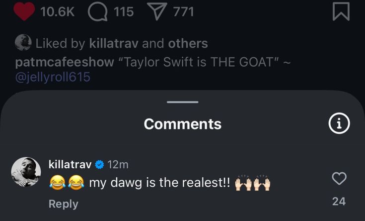 "Taylor swift is THE GOAT" well ofc tayhusband agrees
