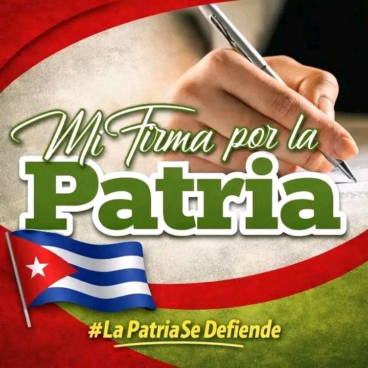 Firmo por las manos salvadoras aun sin medicina, por las que llevan la tiza y el poder de enseñar.
Firmo por mi hijo y su generación, también por los que están por nacer.
Firmo por #Fidel, Raúl, Diaz-Canel y por la #Patria