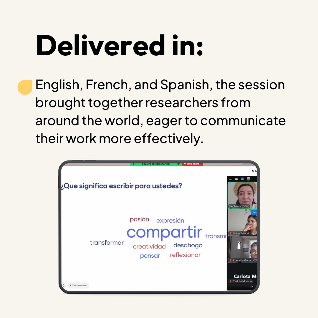 GlobaldevB's tweet image. ✍️ We’ve just kicked off our GlobalDev online #workshop series with a first session on #effective blog writing. Bringing together #researchers from around the world, the workshop delivered in English, French, and Spanish, focused on building confidence to start #blogging.

More