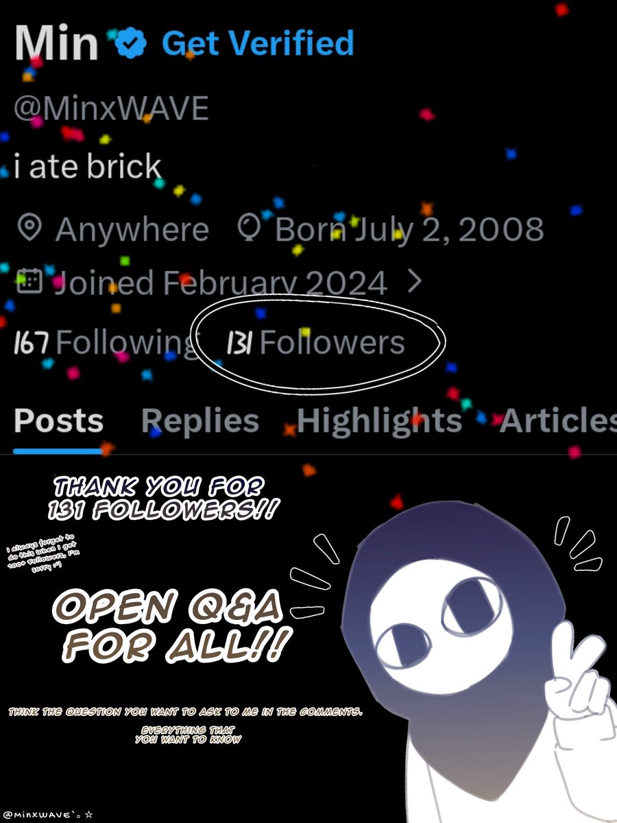 THANK YOU FOR 131 FOLLOWERS!! ❤️

Open Q&amp;A!!
(Ask everything that you want to know to me!)