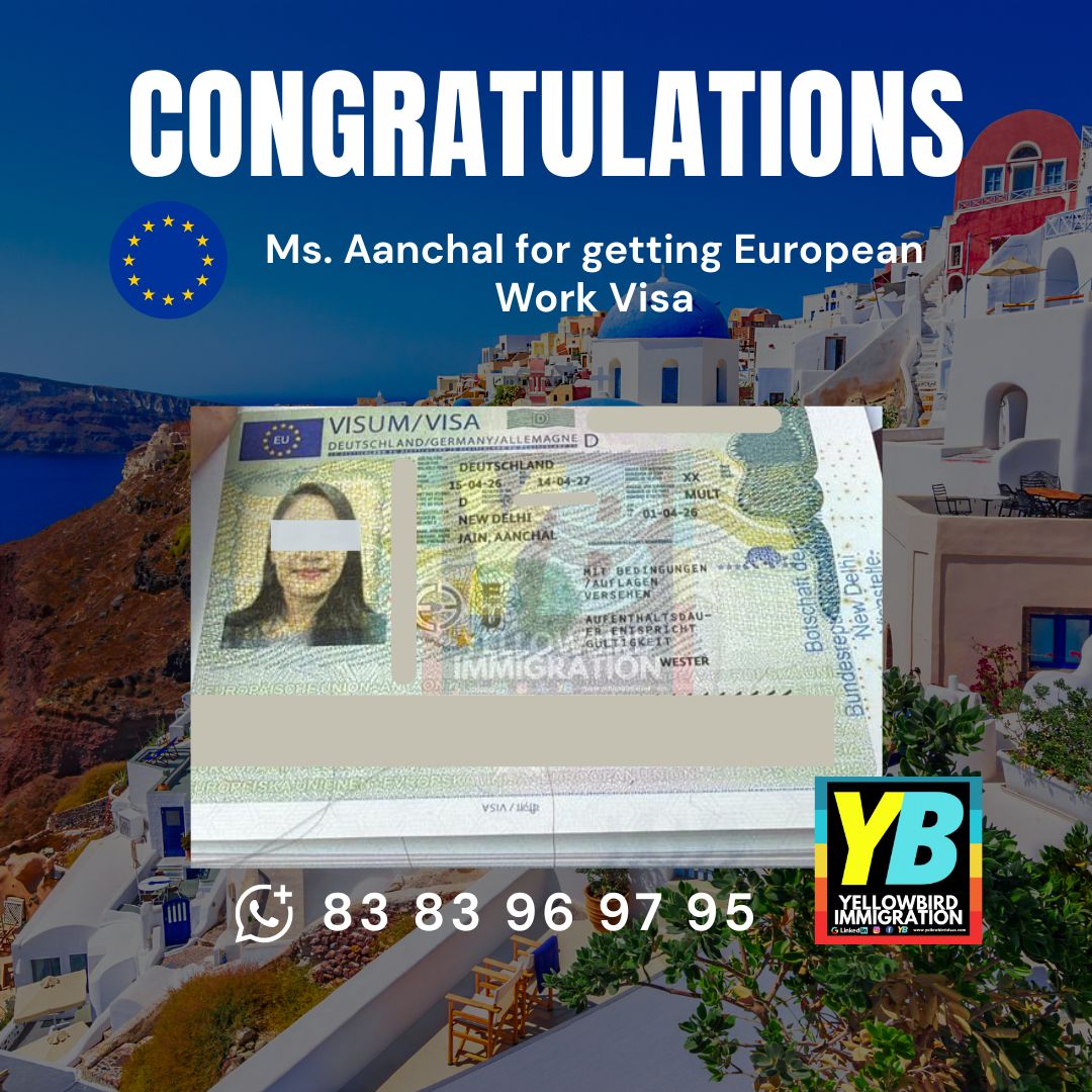 yellowbirdvisas's tweet image. Congratulations Ms. Aanchal for getting your European work visa ✈️

#yellowbirdimmigration #visaapproved #bestvisaconsultants #europevisa #post