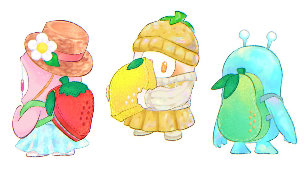 shinybaldbean's tweet photo. 夕イトーのフルーツポーチ可愛い🍓🍋🍐
#fallguysart https://t.co/czOEU7AMHW