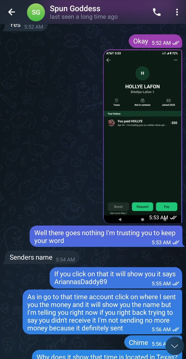 BigDaddyG0514's tweet photo. Further proof that @JessyPia897325 is a damn scam artist https://t.co/ANNqvXbAtH