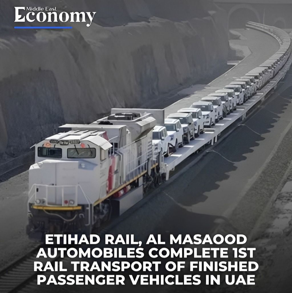 Economy_ME's tweet image. * @Etihad_Rail has partnered with @AlMasaoodLLC to complete the first-ever rail transport of finished passenger vehicles for an automotive dealership, a major milestone in advancing the UAE’s logistics sector.

Read more: economymiddleeast.com/news/abu-dhabi…

#UAE #AbuDhabi #Transport