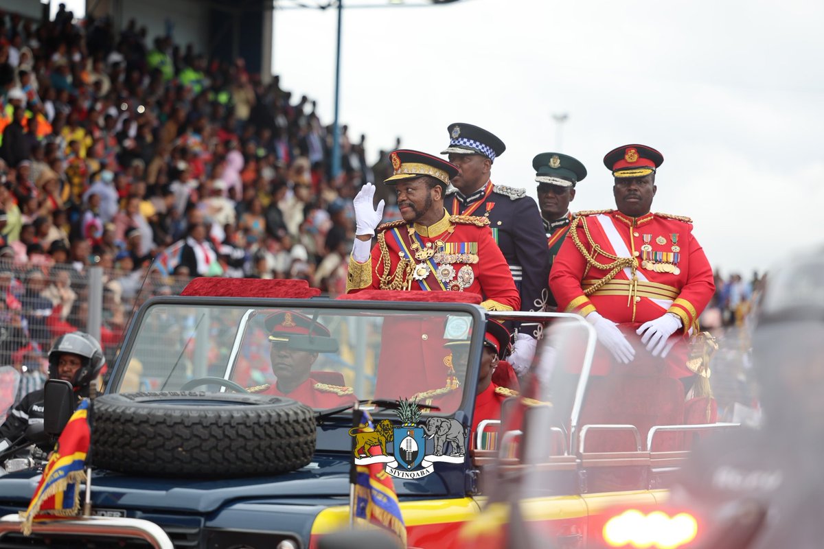 EswatiniGovern1's tweet photo. The fanfare continues at Somhlolo National Stadium as Eswatini and the world gather to celebrate His Majesty King Mswati III’s 58th birthday anniversary and the Ruby Jubilee of His reign.
#HMK40YEARS #Eswatini #RubyJubilee https://t.co/S3oE3zq4EA