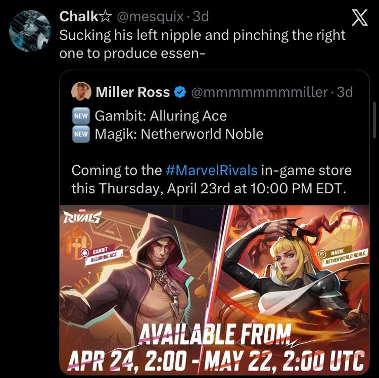 Marvel Rivals Bad Mod People Down Bad For Marvel Rivals Characters (@DownBadMVRivals) on X