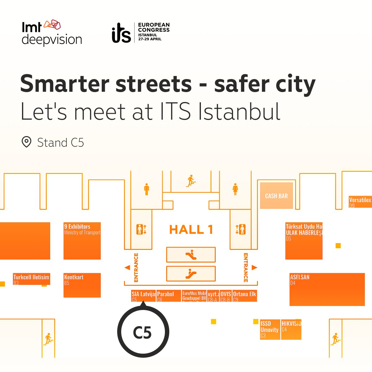 InnovationsLmt's tweet photo. LMT Deepvision team is heading to the ITS European Congress! 🌍
Visit us at stand C5 to discover our latest AI solutions for transport monitoring and industrial automation.
 
📍 Stand C5
📅 27-29 April
 
See you in Istanbul! 🚀 https://t.co/aJCekwJPeO