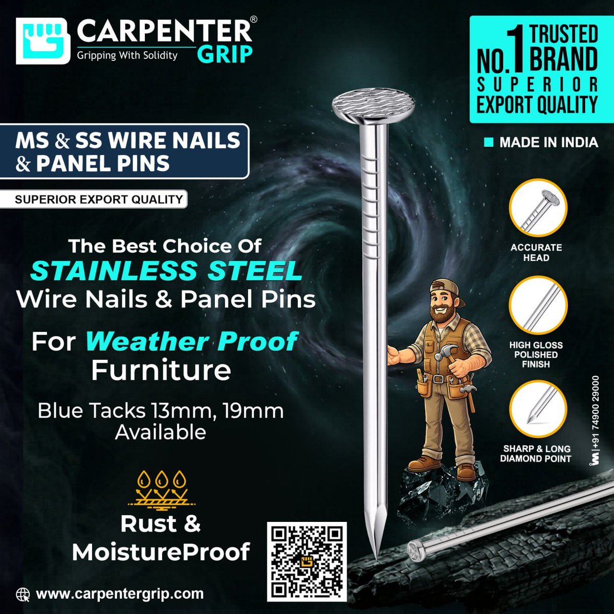ibais_hardware's tweet image. CARPENTER GRIP - RAJKOT

📞Helpline No.: +91 87800 38150
📲ibais.biz/8780038150/
.
#Nails #Hardware #Fasteners #ConstructionHardware #FurnitureHardware #Carpentry #HardwareSolutions #BuildingMaterials
.
@ibais_hardware 
@CarpenterGrip