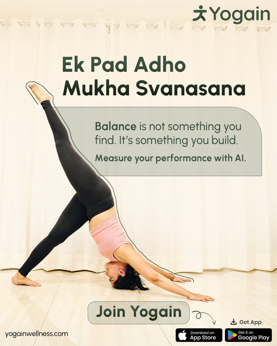 YogainWellness's tweet image. Ek Pad Adho Mukha Svanasana - where balance meets awareness.

Balance isn’t found.
It’s built- one breath, one pose at a time.

With Yogain , track your progress, refine your form, and connect deeper with your practice. 🧘‍♀️✨

#AITracking #YogaPose #YogaPractice #Yogain