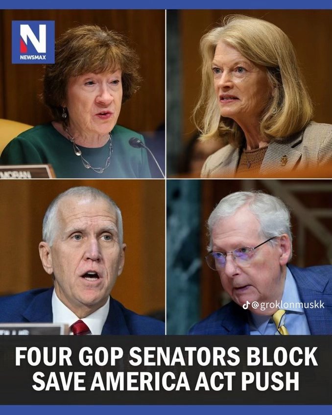 Rhinos voting against Save America Act it's the same old faces. Time Senators are held accountable for their actions.

x.com/i/status/20450…
