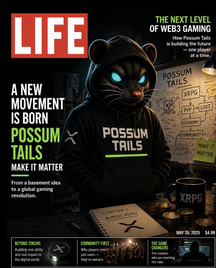 xrppossum's tweet image. 🚀🚀🚀 Happy Friday 🚀🚀🚀

They call it luck…
We call it work.

The success of Possum Tails was never if….   only when.

Things take time and that’s just Life. 

Make it Matter.

#XRPLedger #Web3Gaming #XRPCommunity