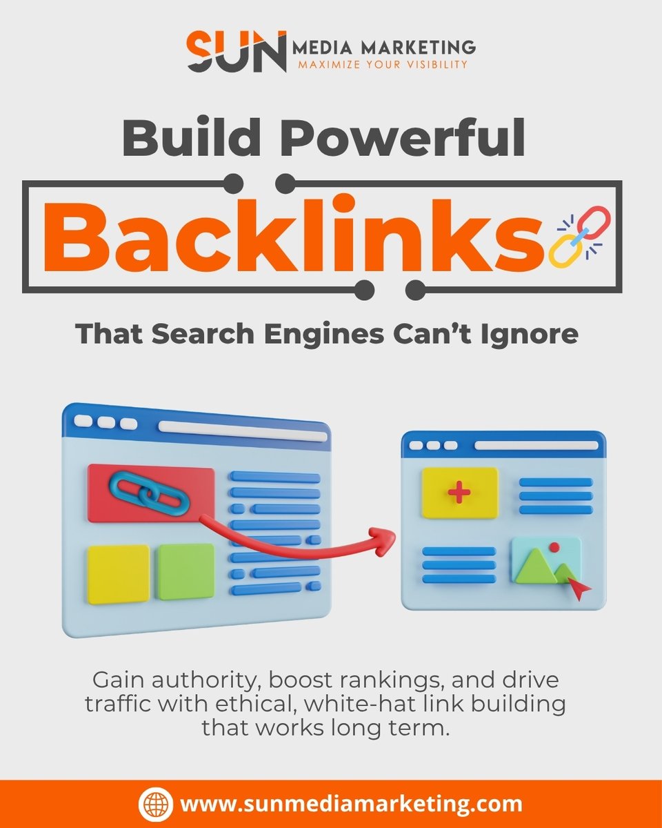 sunmediamktg's tweet image. Strong links = strong rankings

We build quality backlinks that boost authority, trust &amp;amp; traffic-no shady tricks. 

👉 tinyurl.com/bd9ssrr2

#LinkBuilding #SEO #DigitalMarketing #SunMediaMarketing