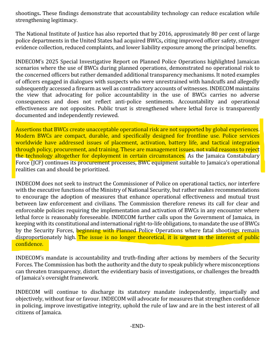 suezeecue's tweet photo. This...
Press Release: INDECOM concerned with BWC pronouncements by a member of the Executive, The Hon. Dr. Horace Chang https://t.co/OcPBPkRlzn #Jamaica #INDECOM https://t.co/dAJej8Cvci