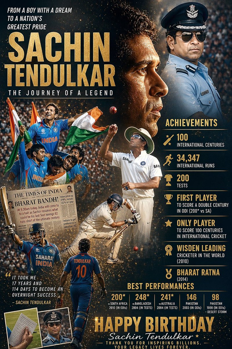prashantnakwe's tweet photo. Through my lens, I witnessed greatness.
This collage is a small tribute to a giant legacy.
Happy Birthday @sachin_rt
thank you for inspiring millions.
#HappyBirthdaySachin #SachinTendulkar #Inspiration #CricketLegend https://t.co/isZ6of2jYK