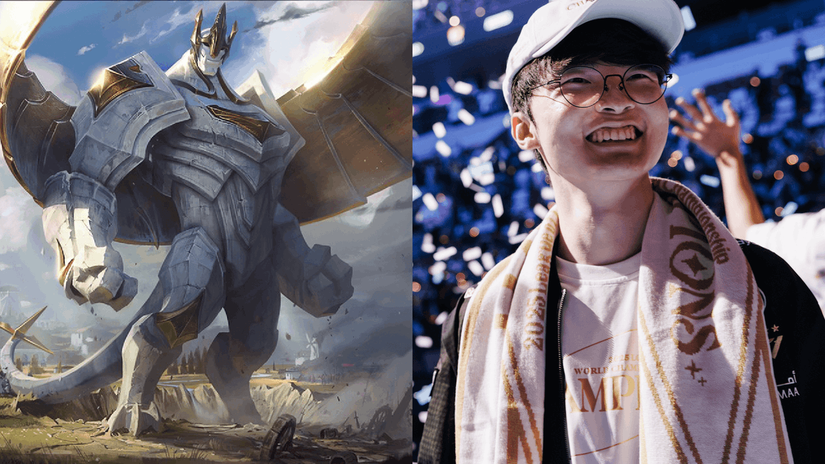 LOLNinjaBlog's tweet photo. 【待ってた】Faker、Worlds2025優勝スキンがガリオであることをほぼ認める https://t.co/VwLPgkwjg4 https://t.co/mU27LNEFVe