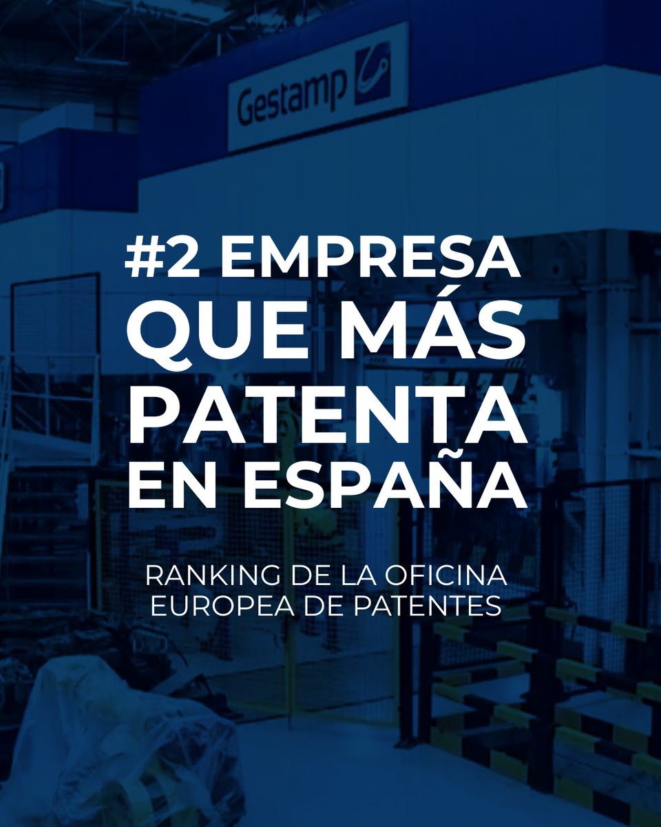 gestamp_es's tweet image. Según un informe de la @EPOorg, Gestamp ocupa la segunda posición entre las empresas españolas, con 28 nuevas solicitudes registradas en España en 2025.

¡Este reconocimiento refleja nuestro compromiso con la #investigación y el #desarrollo!