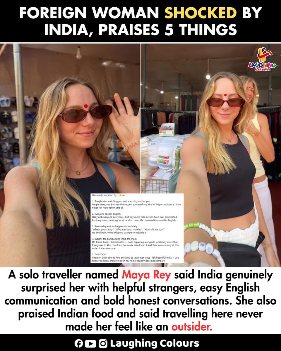 LaughingColours's tweet image. Foreigner loves India experience 🇮🇳

#IndiaTravel #PositiveStories #TravelLife #IncredibleIndia