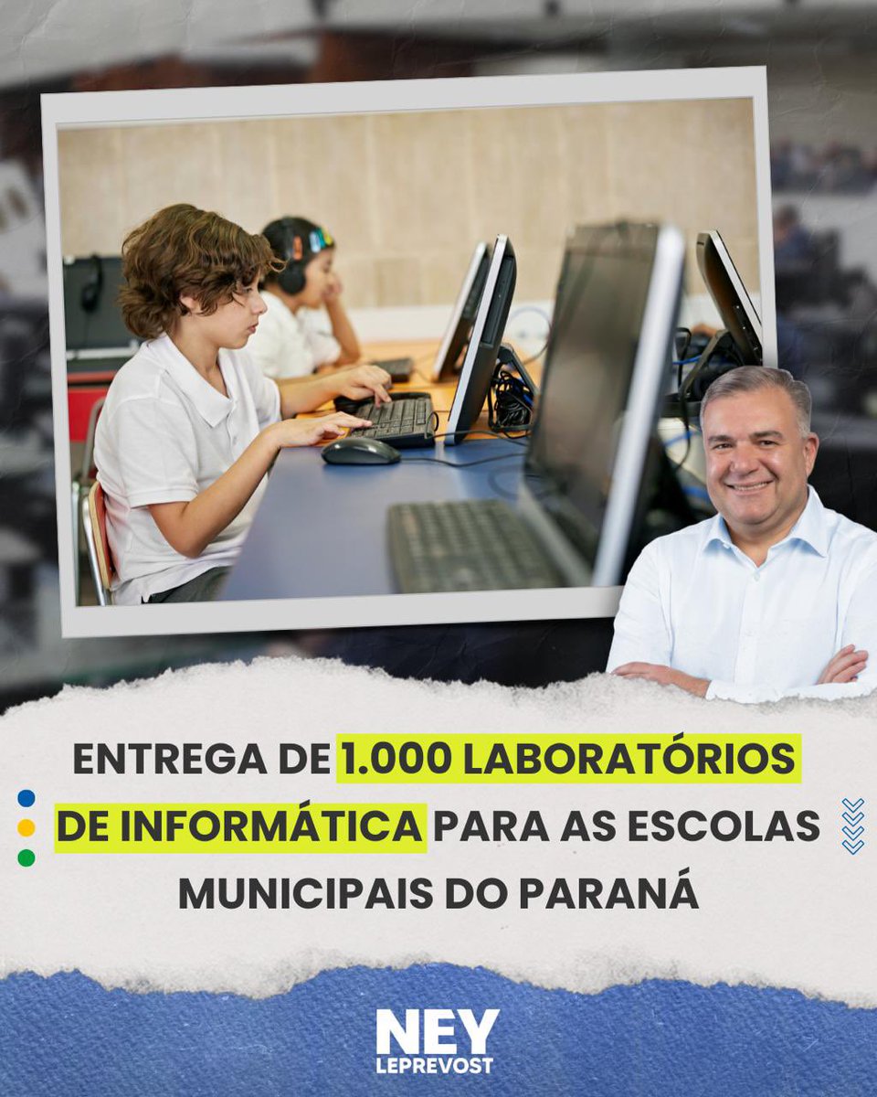 neyleprevost's tweet image. #educação O Governo do Paraná está implantando mil laboratórios de informática nas escolas municipais,com R$ 63,5 milhões em investimentos para ampliar a inclusão digital.Desse valor,R$ 30 milhões são provenientes de recursos do contribuinte que fizemos na Assembleia Legislativa.