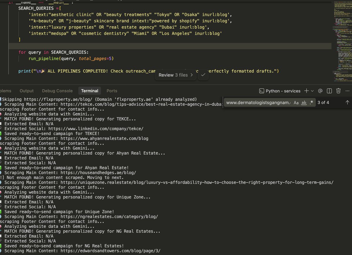 loop_matters's tweet image. #Automation #Tricks
I wrote an automation script for lead generation and sending email and linkedIn DMs directly to the potential customers.

It's saving me:
-&amp;gt; Time around 4 hours a day⏲️
-&amp;gt; Stress to do outreach🥳
-&amp;gt; from dark circles 🌑

Read below for the workflow: