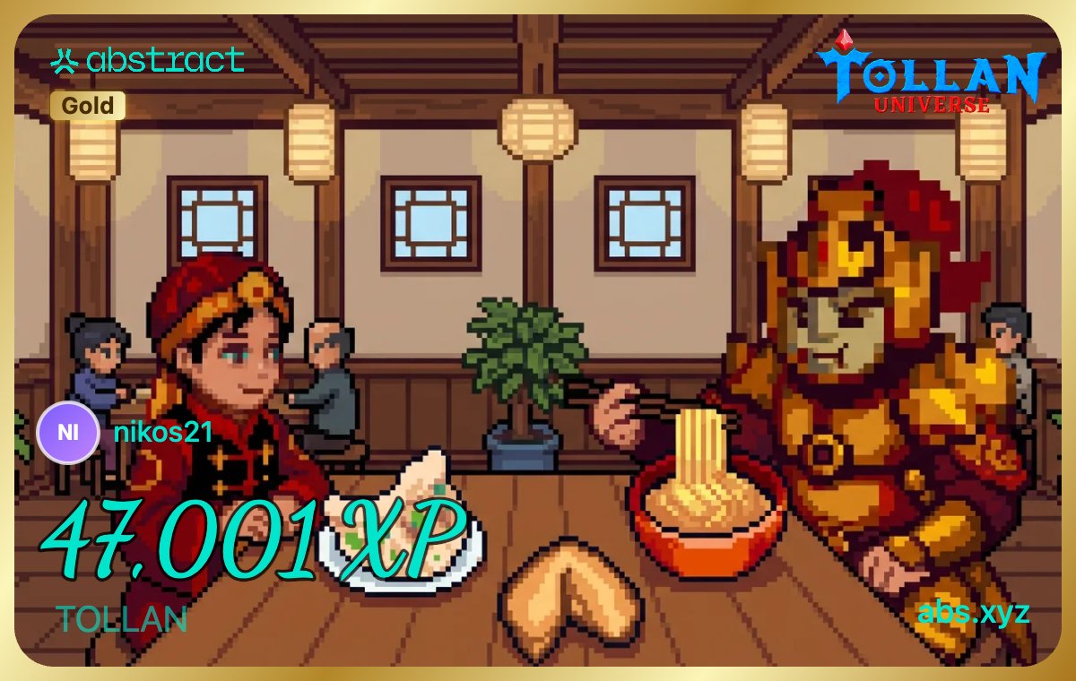 patrikios21's tweet image. New ath thanks to @TollanUniverse .
Tollan xp dropped during the night and I woke up with a nice xp surprise.
Start playing this game and earn points whith an enjoyable game!!!
@Abstractchain #XPCard #abs