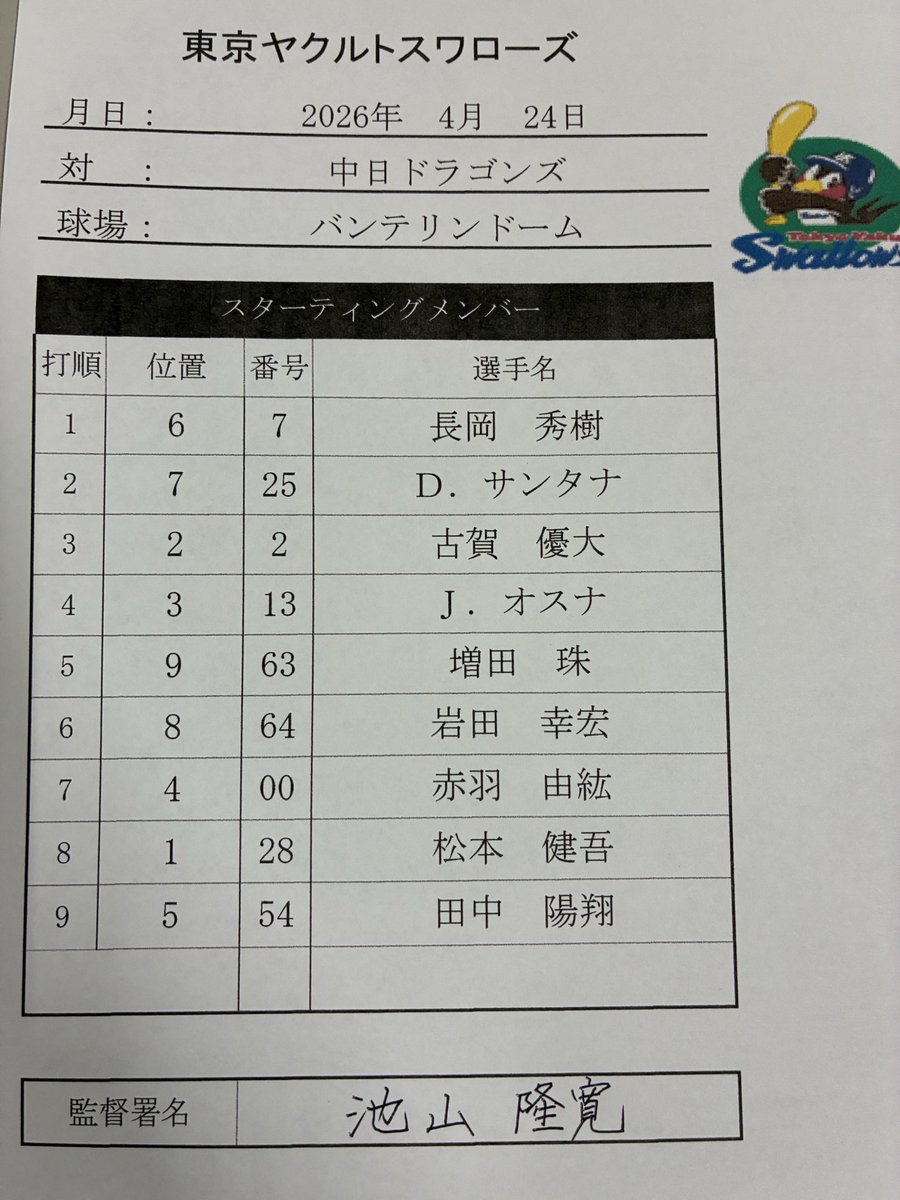 東京ヤクルトスワローズ公式 tweet media