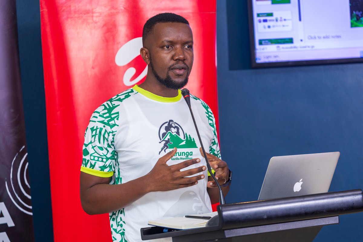 airtelmoneyug's tweet photo. Kenneth Kamukama Rashid, CEO of #VirungaGorillaMarathon2026, outlines the four pillars of the 3rd edition of the run: climate change, tourism, economic development, and talent identification.
 #VirungaRunsWithAirtelMoney #PayWithAirtelMoney https://t.co/sUBZlbhnjy