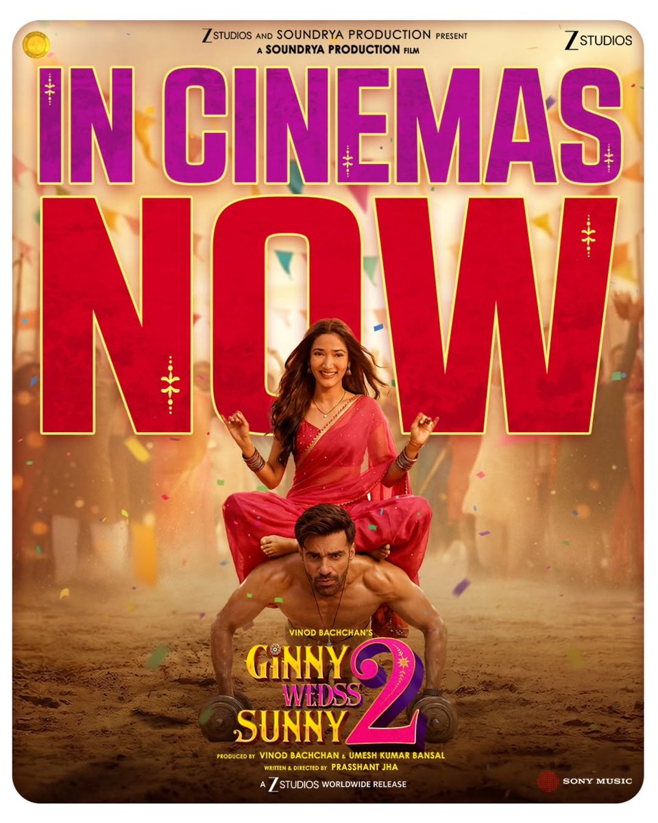 INOXMovies's tweet photo. Poora parivaar leke aao
Kyuki yeh hai full bawaal family entertainer 💥
.
.
#GinnyWedssSunny2 now screening at PVR INOX!
Ticket link: https://t.co/DcmYTdgBpL
.
.
#LoveWithTwists #ShaadiSaga #DesiRomCom #WeddingMadness #LoveAndDrama https://t.co/0d7OD5KOil