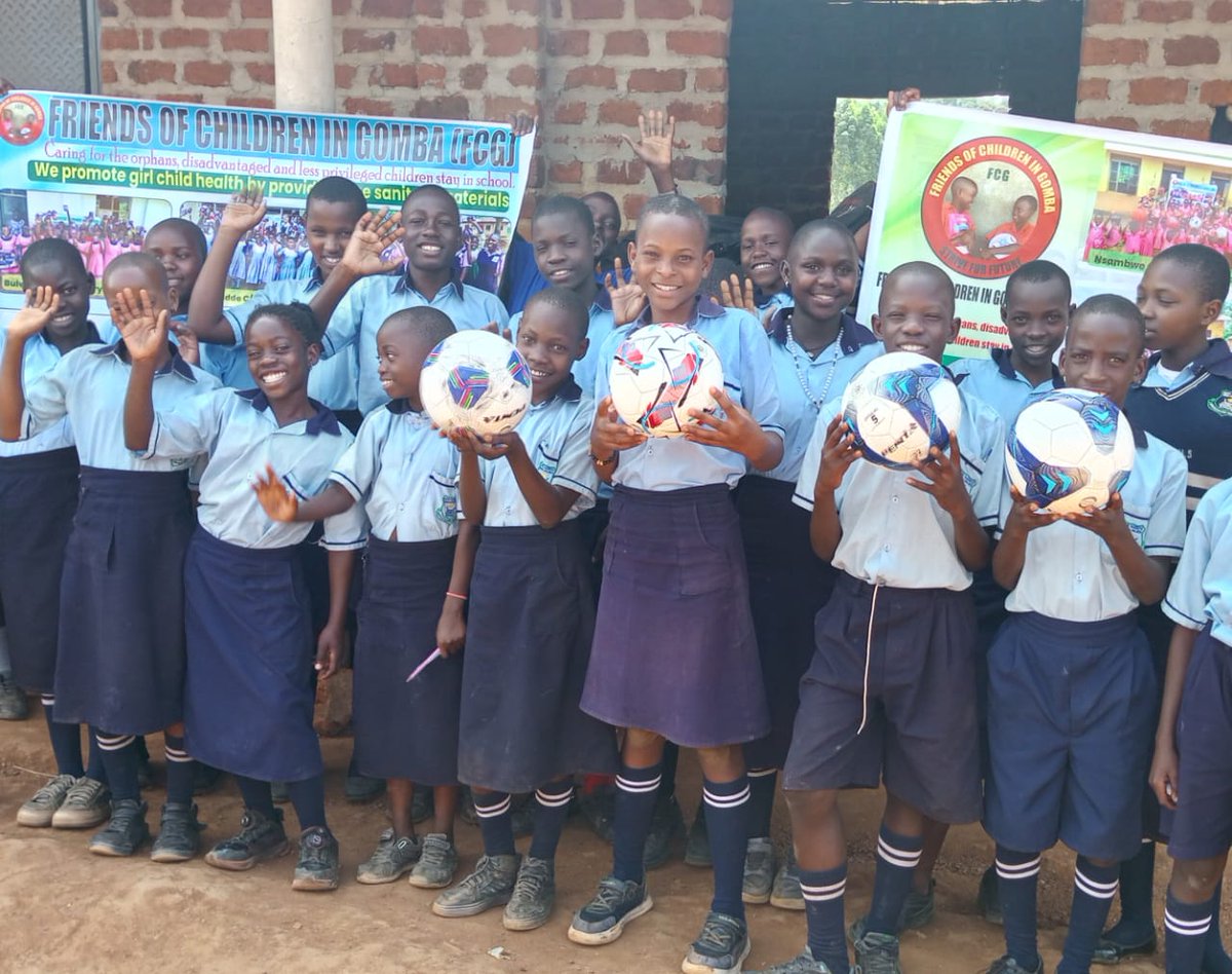 FCG_Gomba's tweet image. FCG has continued to provide #soccerballs to several schools in rural village areas of #Gombadistrict in an effort to promote #talent among children in #Uganda.