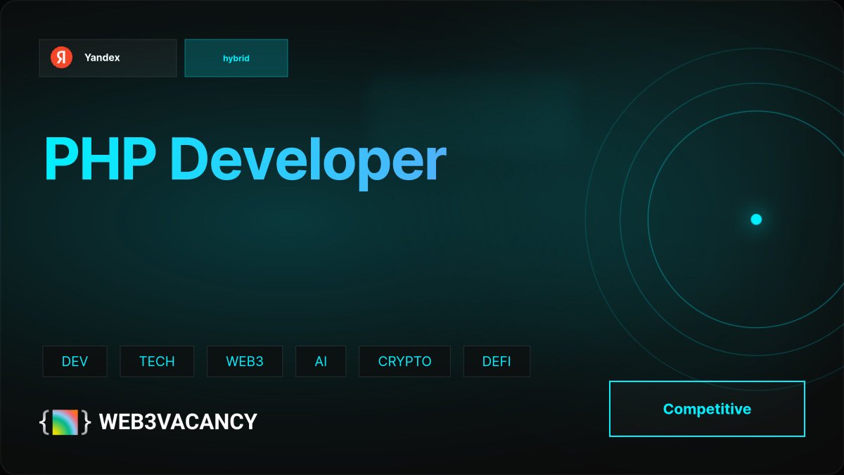 Web3Vacancy's tweet image. 𝗣𝗛𝗣 𝗗𝗲𝘃𝗲𝗹𝗼𝗽𝗲𝗿 𝗮𝘁 𝗬𝗮𝗻𝗱𝗲𝘅

Middle · full-time
📍 hybrid
💰 Competitive
🏷 Dev, Tech, Web3, Ai, Crypto, Defi
🛠PHP,PostgreSQL,Symfony,Laravel,Yii 2

Apply Now → web3vacancy.com/j/tg/4127

#dev #Web3Jobs