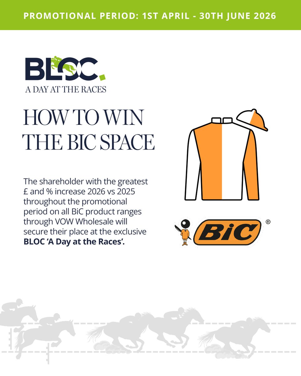 BLOCgrp's tweet photo. Get ready for a chance to experience A Day at the Races with BiC🏇

View all the supplier criteria here: https://t.co/PW9Euxa5Vb https://t.co/ALhEnKh6Rd