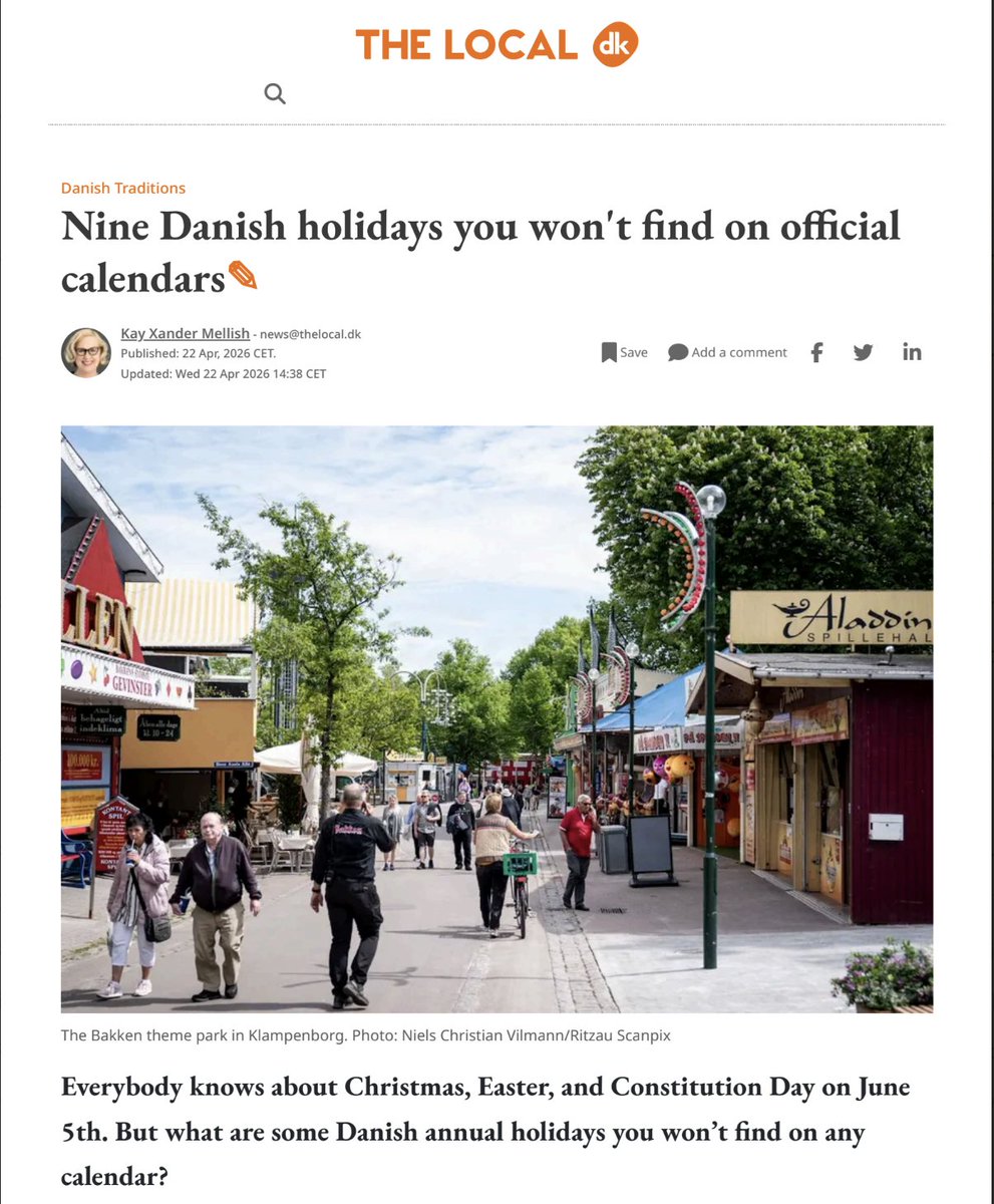 How2LiveInDK's tweet photo. My new book "The Danish Year: Twelve Months of Customs, Quirks, and Rhythms of Everyday Life in Denmark" talks about many events that aren't on any Danish calendar - but for @TheLocalDenmark, I found even more! https://t.co/SbjCAIO2y4 https://t.co/xWxIJmdEJw