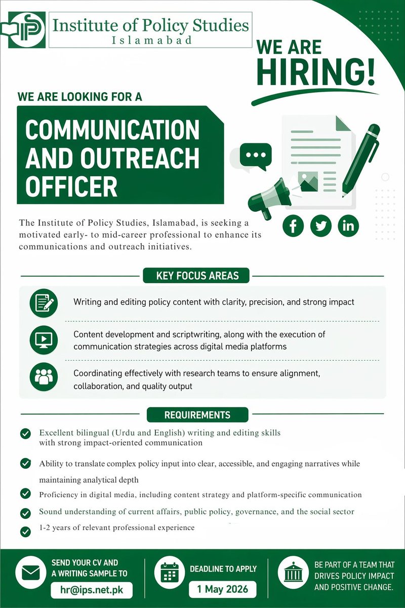 Institute of Policy Studies, Islamabad tweet media