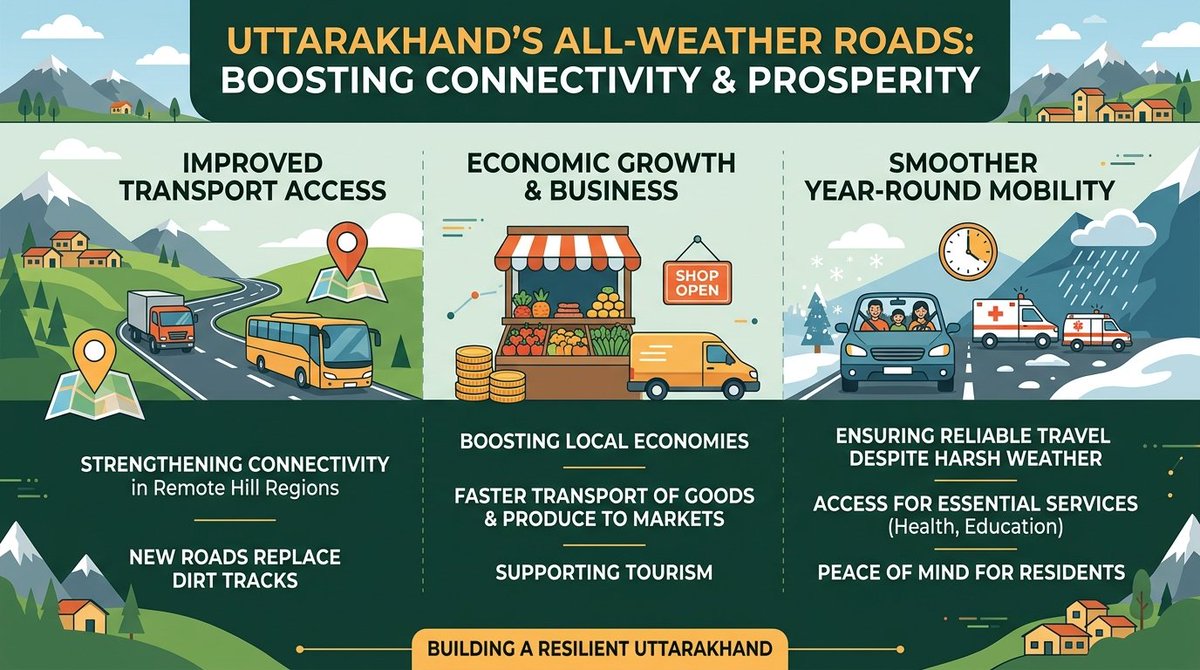 chatterji1991's tweet image. All-weather road construction projects are significantly improving connectivity across Uttarakhand’s remote hill regions strengthening transport access, boosting local economies and ensuring smoother year-round mobility for residents and essential services.
@PMOIndia  #Develop