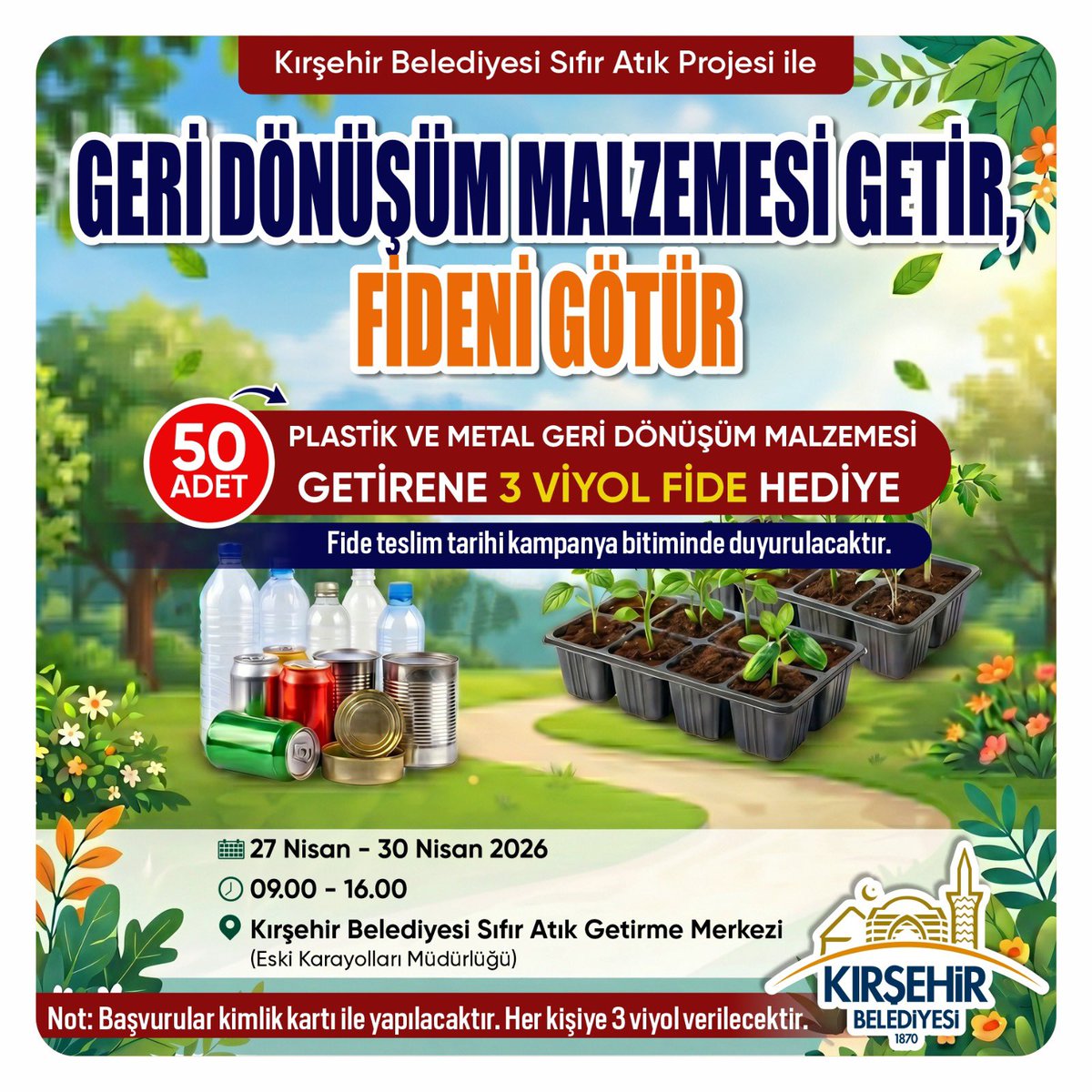 Kirsehirbldb's tweet photo. #KırşehirBelediyesi #ParkVeBahçelerMüdürlüğü #Fide #GeriDönüşüm #SıfırAtıkGetirmeMerkezi https://t.co/LUxJcfw2L9