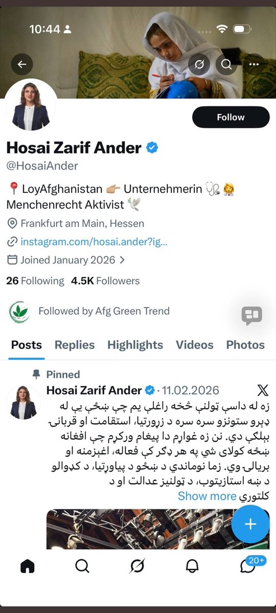 Jan_Achakzai's tweet image. Is she serving #Germany? If so, why is there “greater #Afghanistan” on her profile? What does it even mean? Does the German know who they have imported?