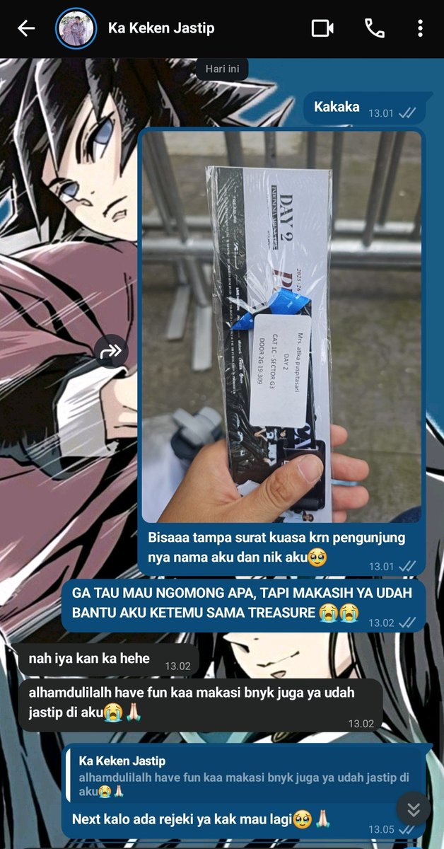 Aku mau ngucapin Terima kasih banyak udah di bantu beli ini yq kak <a href="/KaladhysTix/">KEN / SPESIALIST JASTIP JASWAR KONSER</a> 😭🥹🌷🫶🏻 jujur aku ngincer allo, tapi kaka baik banget ngasih aku tiket wv dan tampa biaya tambahan biar dapet barcade atau ga di tengah² jadi ga jauh banget, makasih ya kak🫶🏻🥹🫂