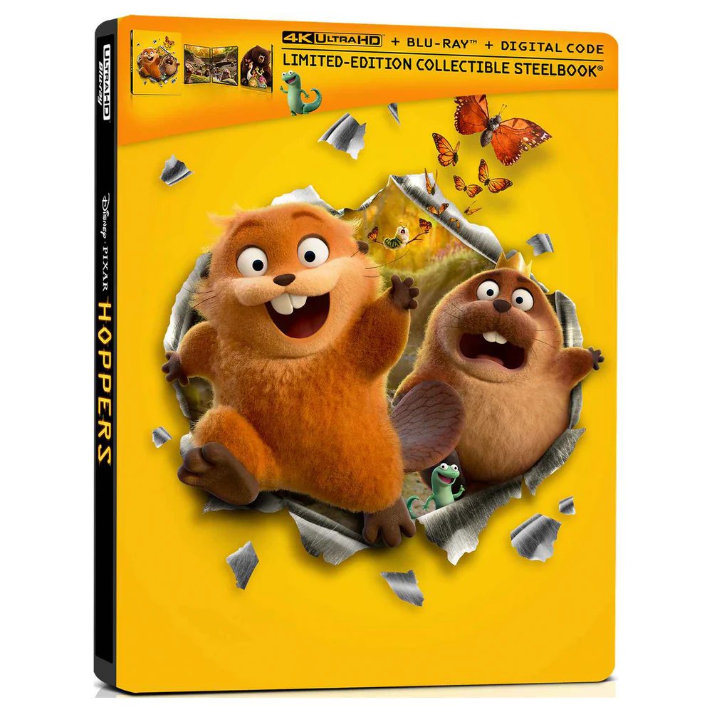 FilmsAmaray's tweet image. Por si @DisneySpain no la trajese... "Hoppers" (2026) lanzamiento en Steelbook #4KUHD + bluray, para el 02/06.📀🔽

Audio: 
English Dolby Atmos
Spanish (Latin American) Dolby Digital Plus 7.1
French (Canadian) Dolby Digital Plus 7.1

Subtitles: 
English, Spanish (Latin American)