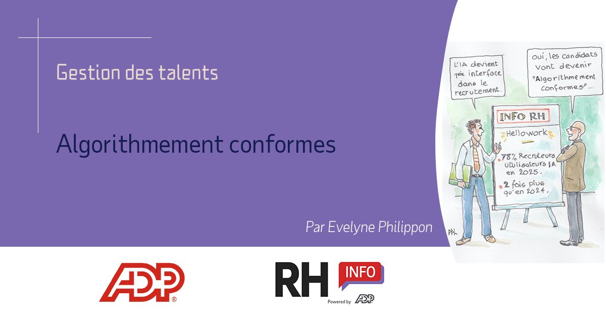 RHinfo's tweet image. 🤖 L’IA devient une première interface du recrutement. Et les candidats pourraient vite devenir… "algorithmement conformes".

Avec son dessin, Evelyne Philippon croque un basculement que les #RH auraient tort de sous-estimer ➡ swll.to/JmsA8o