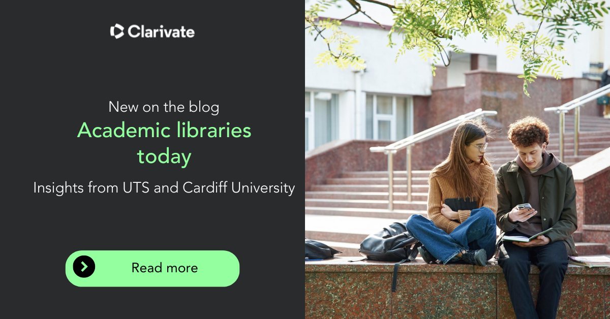 ClarivateAG's tweet photo. How are academic libraries using #AcademicAI today? Leaders from @UTSEngage and @CardiffUni share what works, what changed and what surprised them. #AcademicLibraries 

Discover more on the blog: https://t.co/rlgEzMaD4P https://t.co/cn9gY5Sm93