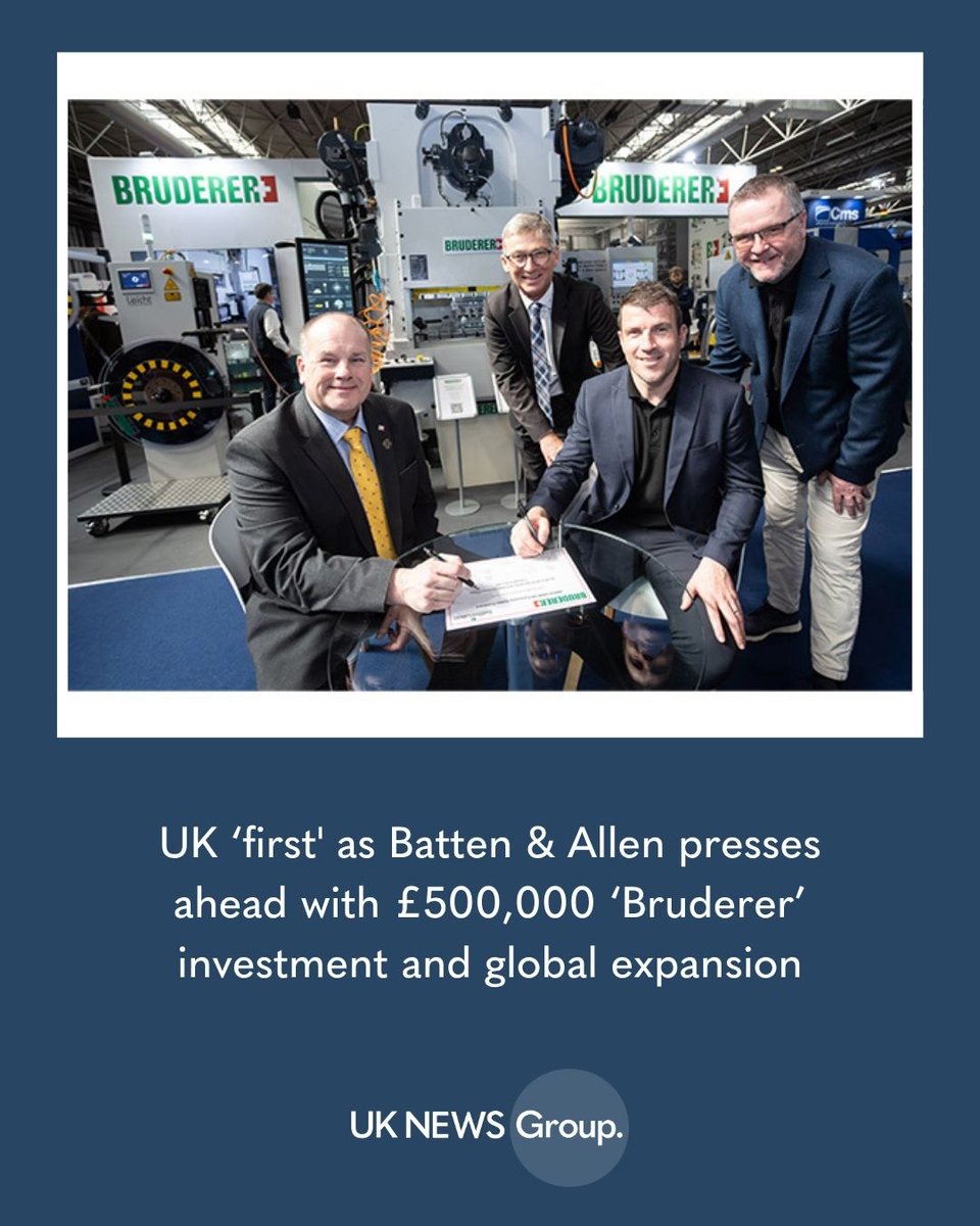 OllyAttfield's tweet image. UK ‘first' as @BattenPrecision presses ahead with £500,000 ‘Bruderer’ investment and global expansion

Read more about it here -&amp;gt; shorturl.at/25dZ8

-&amp;gt; @Dwarfio @BrudererUK @MACHexhibition

-&amp;gt; #Manufacturing #UKMfg #Technology #MACH2026 #UKNG #WestMidlands #SouthWest