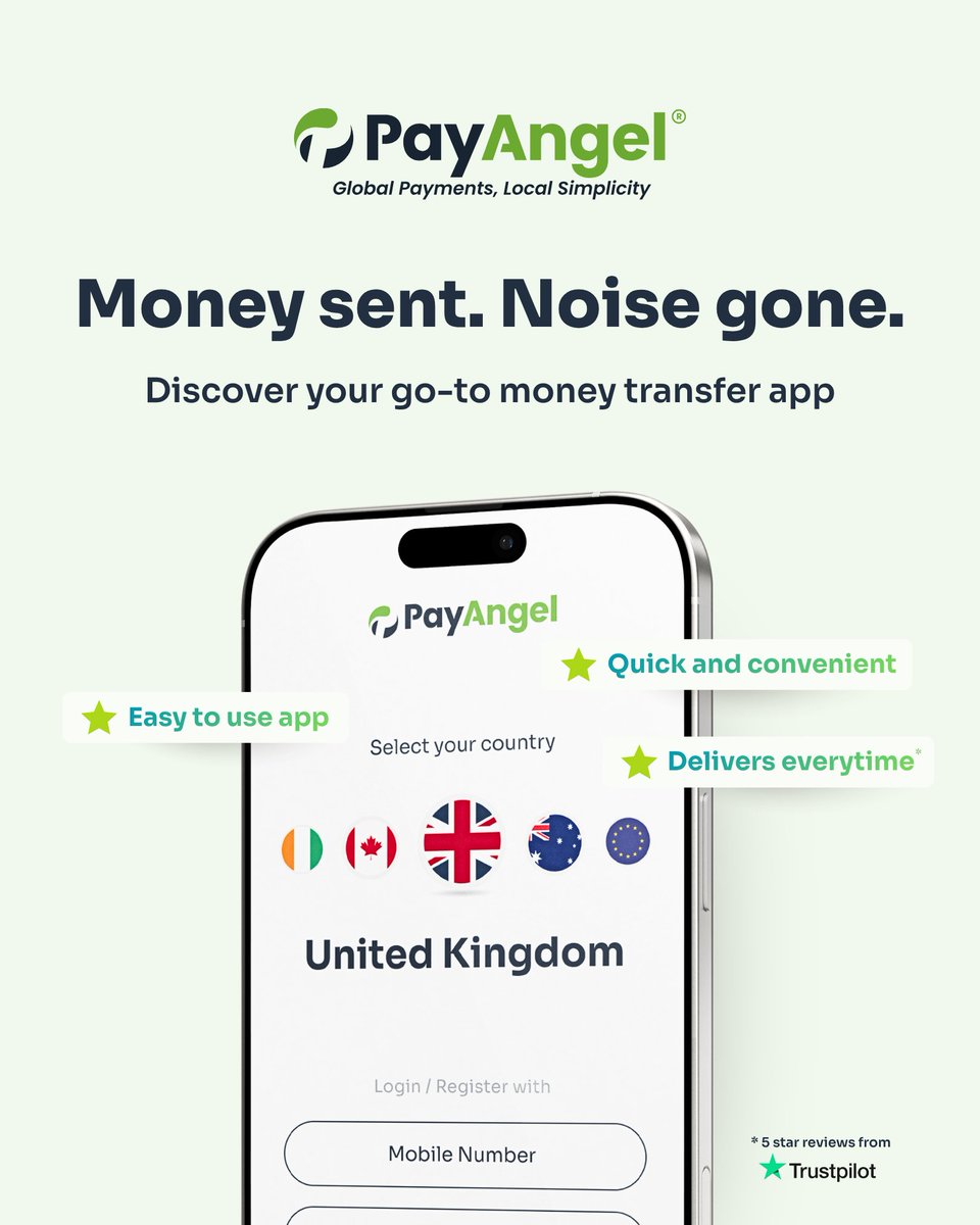 PayAngelMoney's tweet image. We make sending money home simple - it should not be a complicated journey. With PayAngel, it’s easy, just the way it should be.

Money sent. Noise gone. 
Discover your go-to money transfer app today.

#PayAngel #MoneyTransfer #Remittance #SendMoney #Diaspora