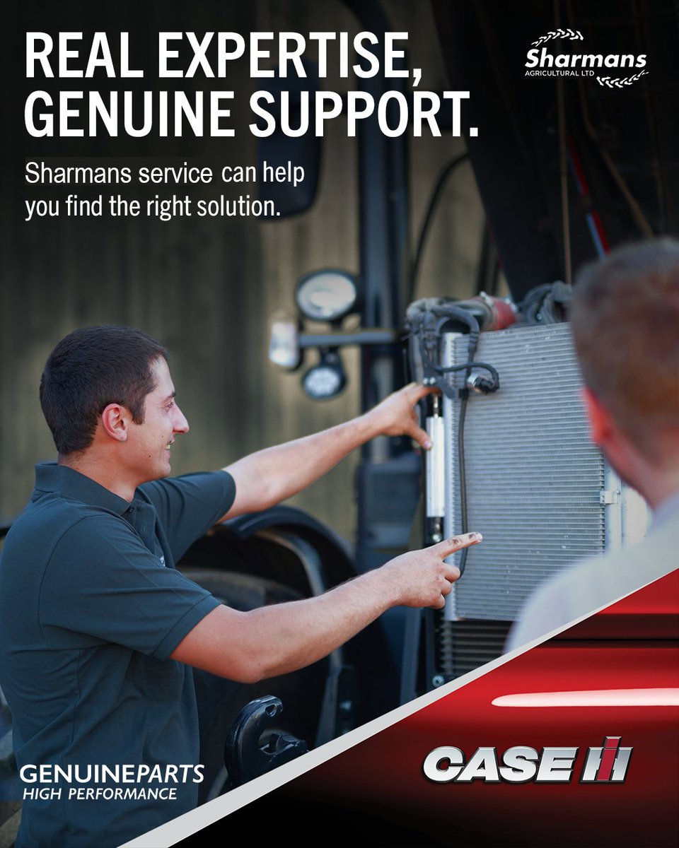 Sharmansagri's tweet image. When it comes to support, experience matters.

Our trained teams are ready to help you find the right solution for your machine. 

Look into our services and support today: sharmans-agri.co.uk/service 

#CaseIH #GenuineParts #Sharmans