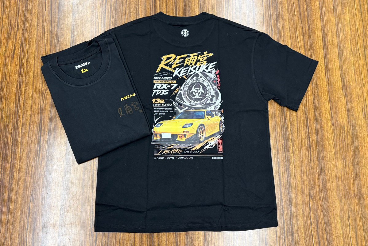 新品未使用　車雑誌のオプション創刊500号記念イベント　Tシャツ マツダ ヒストリックカー コレクション」のTシャツ、近日発売予定