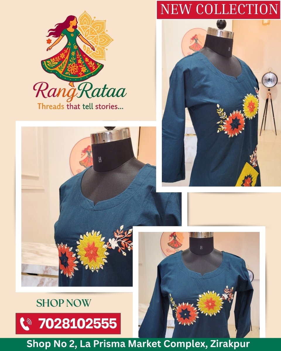 RangRataa's tweet image. Elegant in every thread 💙✨

Beautiful floral embroidery, timeless style, and all-day comfort—your perfect everyday kurti is here 🌸

🛍️ Shop now
📍 Shop No. 2, La Prisma Market Complex, Zirakpur
📞 7028102555
#RangRataa #NewCollection #KurtiLove #EthnicWear #ShopNow