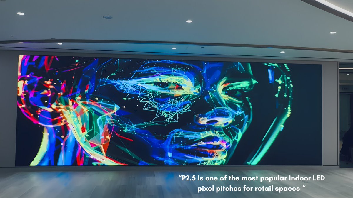 DgiconLED's tweet image. P2.5 LED screens are a top choice for indoor retail spaces 👌
Great clarity at close viewing distance + perfect balance of cost and performance = ideal for malls &amp;amp; showrooms 🖥️✨
#LEDDisplay #P2_5 #DigitalSignage #RetailTech #IndoorLED #Dgicon #dgiconLED #Dgiconuae #ledscreen
