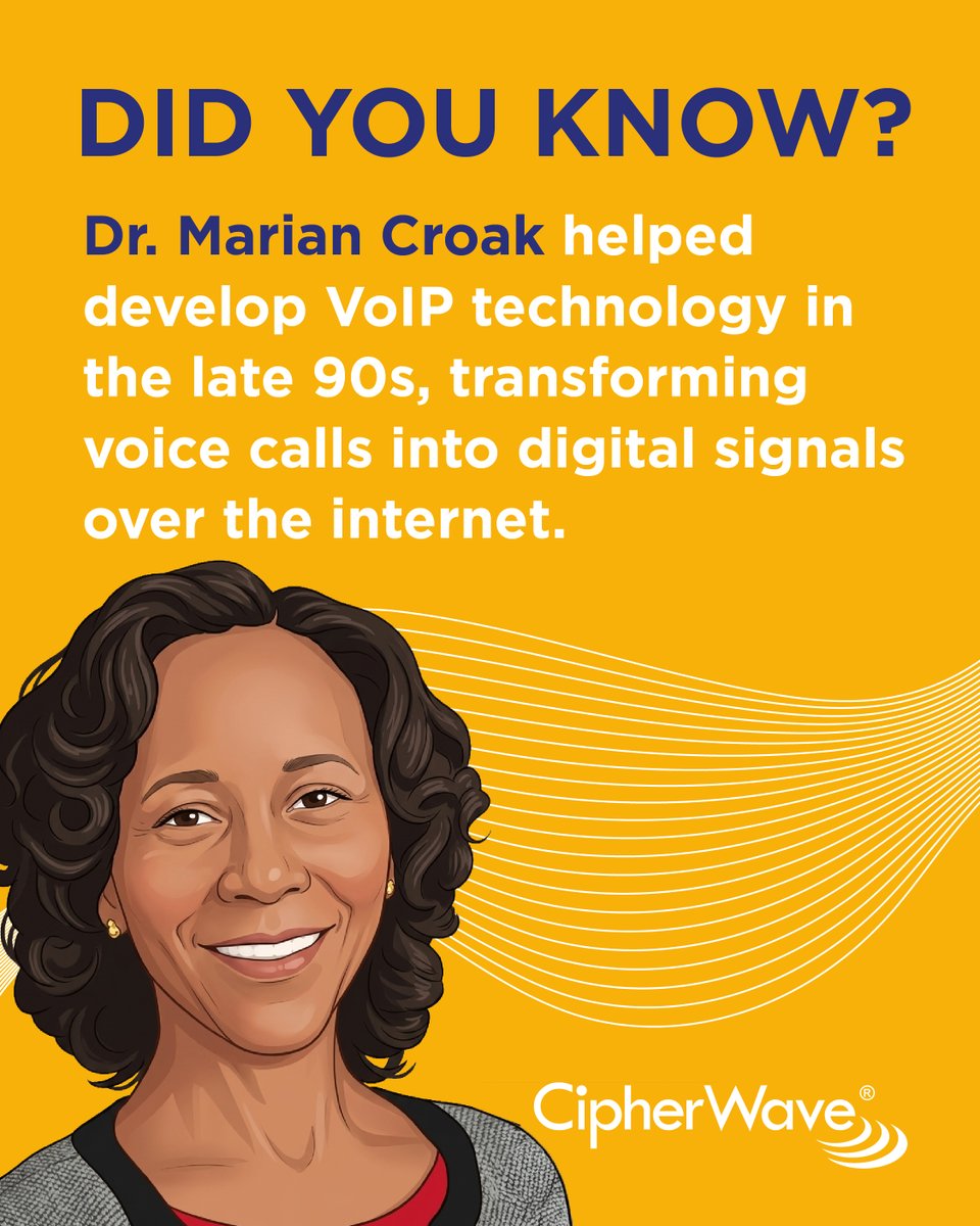 CipherWave's tweet photo. This innovation laid the foundation for how we communicate today — from business calls to global collaboration.

At CipherWave, solutions like CipherVoice build on this technology to keep businesses connected, clearly and reliably.

#FactFriday #VoIP #WomenInTech #CipherVoice https://t.co/zqvnjNBJZN