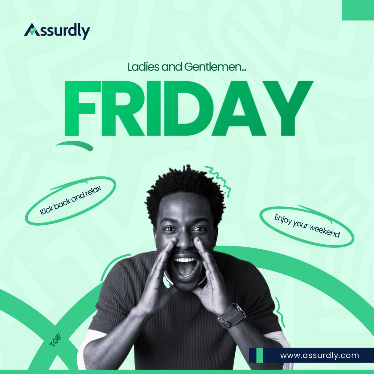 assurdly's tweet photo. It's giving Friday energy and we are here for it. 🎉

Close the laptop. Step away from the screen. The weekend is calling.

#TGIF #FridayFeeling #FridayVibes https://t.co/cqNmWQ8IsY