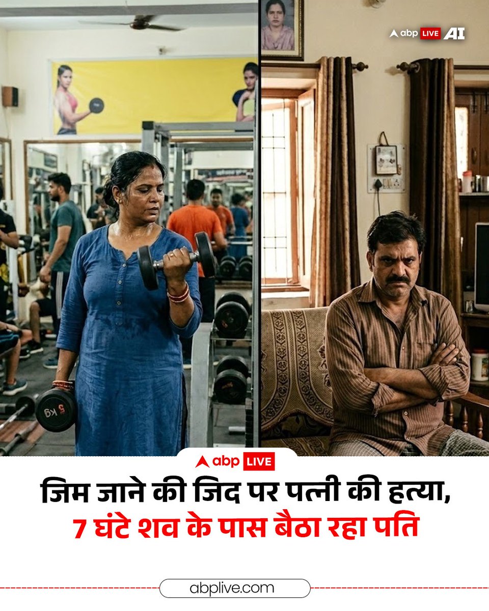 उत्तर प्रदेश के मुरादाबाद में एक पत्नी को जिम जाने की जिद करना भारी पड़ गया. पत्नी की ज़िद से ग़ुस्साए पति ने उसके सिर पर लोहे के हैंडल से इतनी ज़ोर से वार किया कि उसकी मौके पर ही मौत हो गई. पत्नी की हत्या के बाद सात घंटे तक पति वहीं पर शव के पास ही बैठा रहा. मौके पर पहुंची पुलिस
