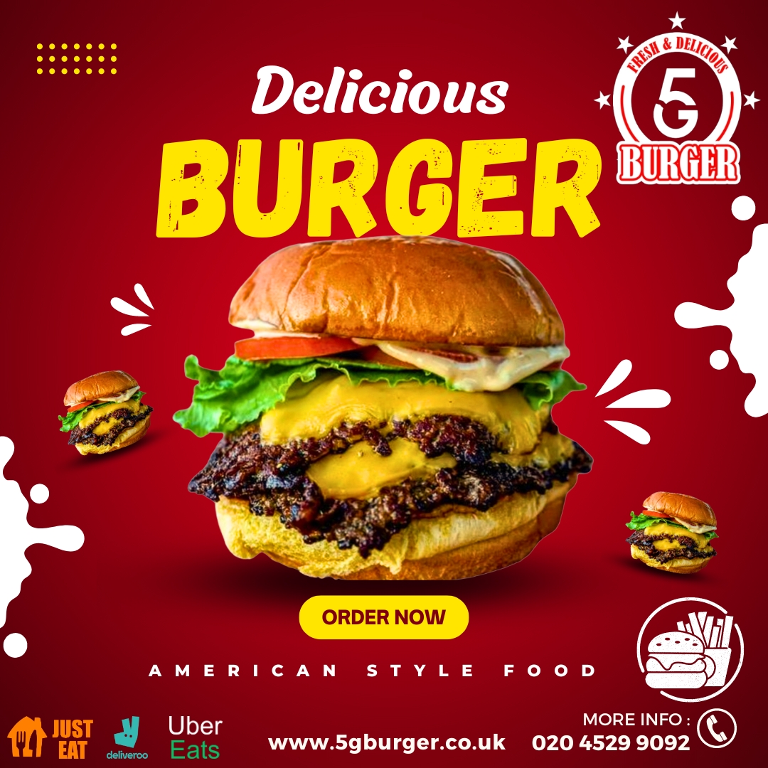 5gburgers's tweet image. 5G Burger, the premier burger shop in Dagenham, is excited to announce a 20% discount on orders up to £15. 😋🍟🍔
Order Online: 5gburger.co.uk
Address: 2, Chequers Parade, Dagenham RM9 6RT
Call Us: 020 4529 9092
#milkshakes #burgertime #chickens #wings